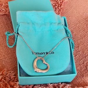 Tiffany & Co Open Heart Pendant Necklace, 22mm